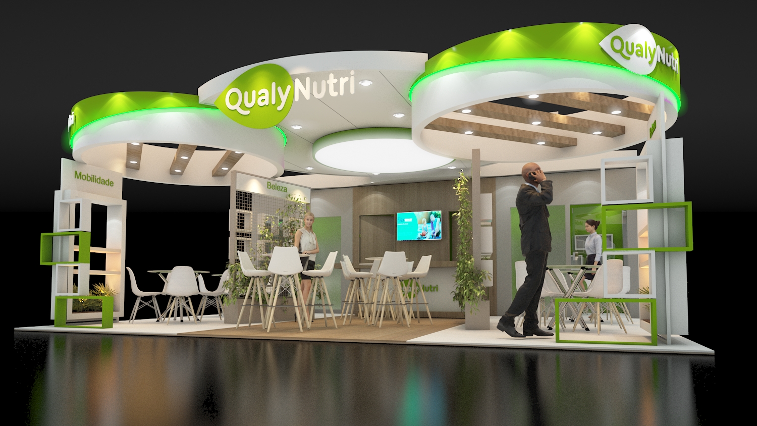 Projeto de stand da Casanova Soluções para a Qualy Nutri na Abradilan