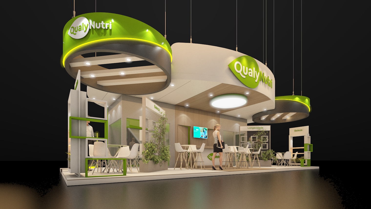 Projeto de stand da Casanova Soluções para a Qualy Nutri na Naturaltech