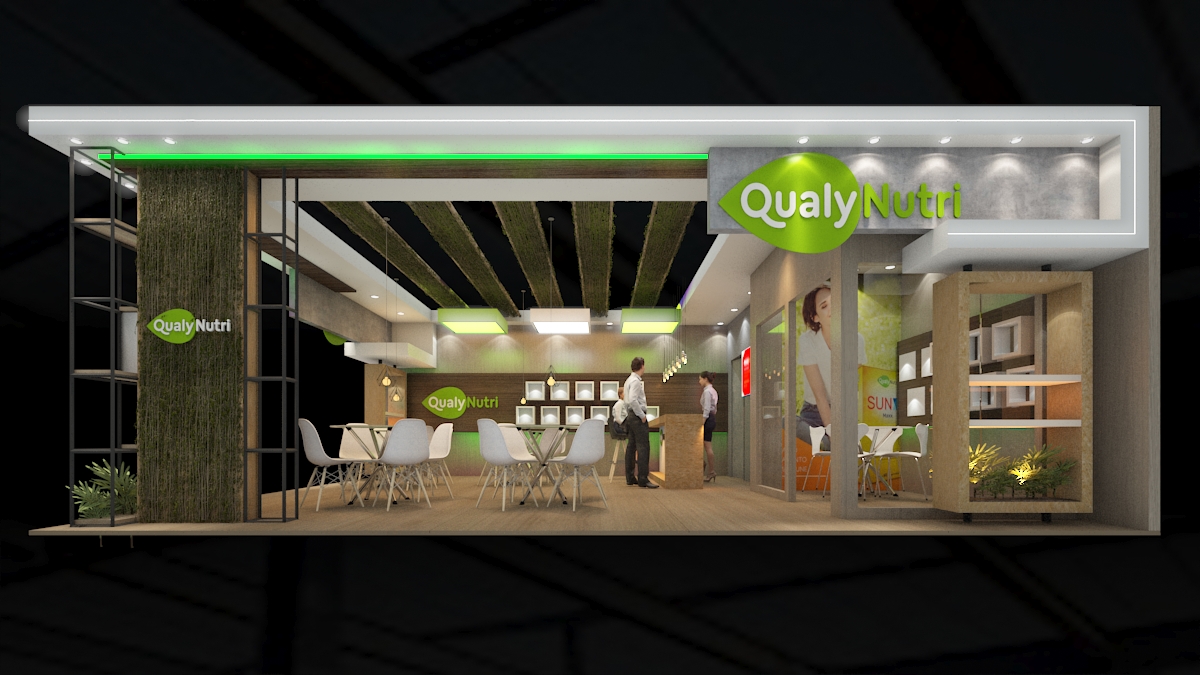 Projeto de stand da Casanova Soluções para a Qualy Nutri na Abradilan