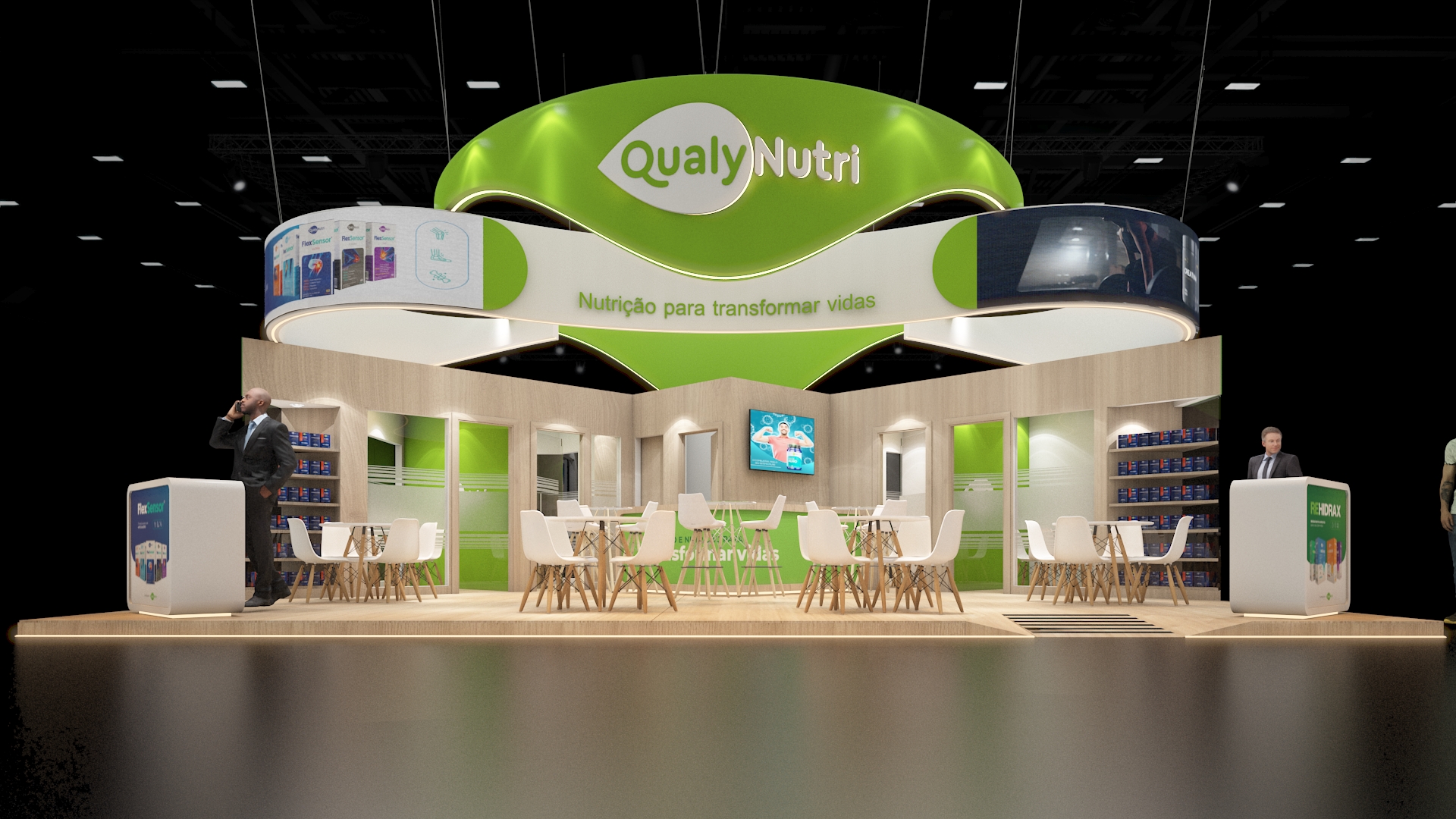 Projeto de stand da Casanova Soluções para a Qualy Nutri na Abradilan