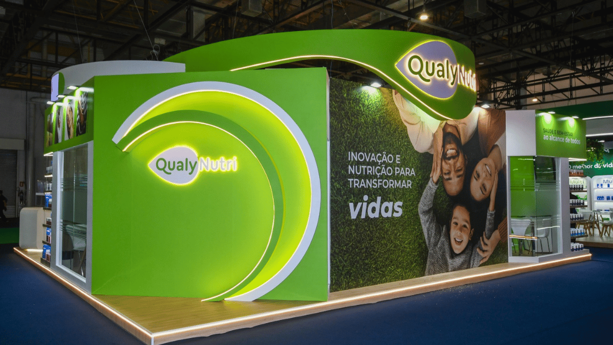 Instagramável no estande da Qualy Nutri durante a Abradilan