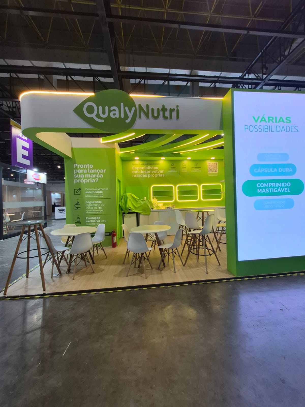 Painel de Led no Estande Qualy Nutri durante a PL Connections