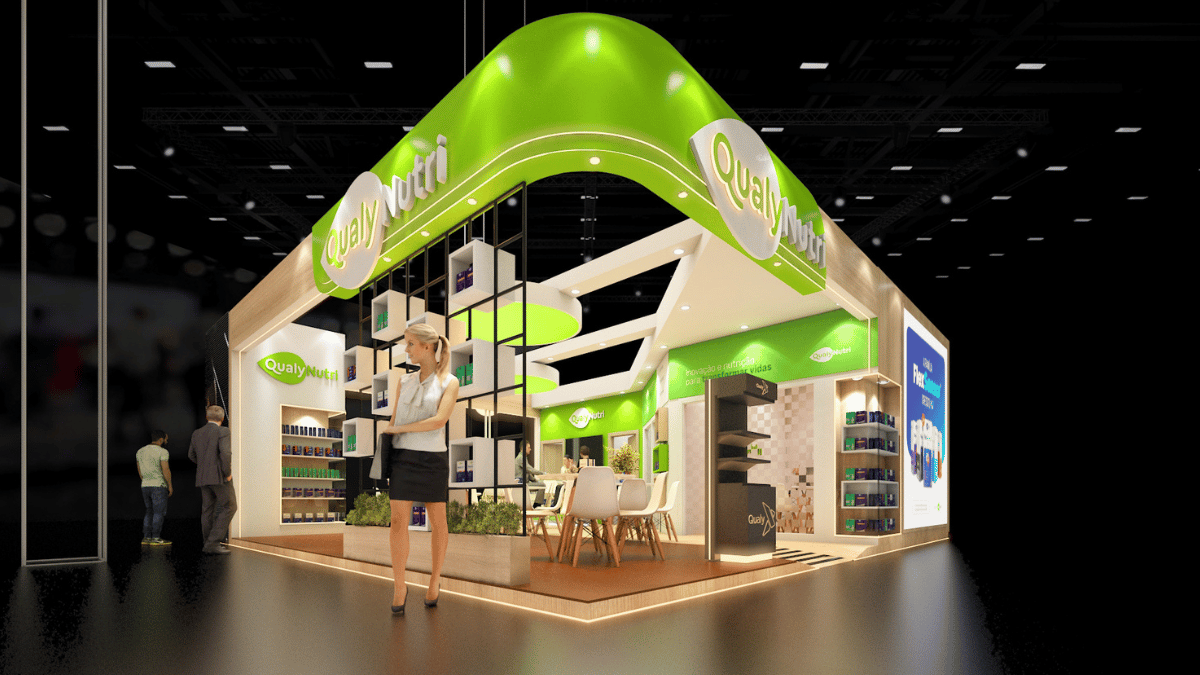 Projeto de stand da Casanova Soluções para a Qualy Nutri na Abradilan