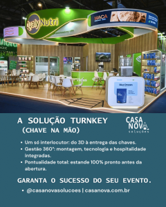 Estande da QualyNutri montado pela Casanova Soluções no modelo turnkey na Abradilan Conexão Farma.